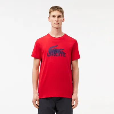 Lacoste Men's Ultra Dry Cotton Sport T-shirt - Xxl - 7 In Red