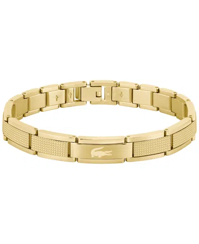 Lacoste Men's Stencil Gold-tone Stainless Steel Bracelet In Gray