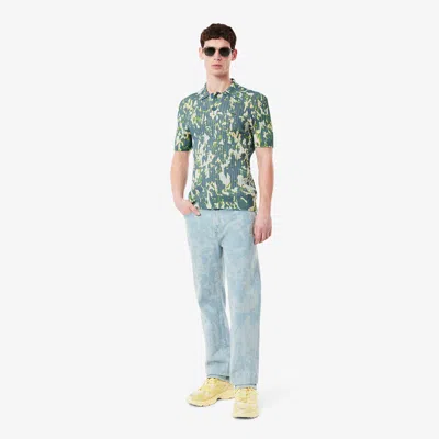 Lacoste Men's Straight Cut Print Motif Denim Jeans - 4 - 30/34 In Blue