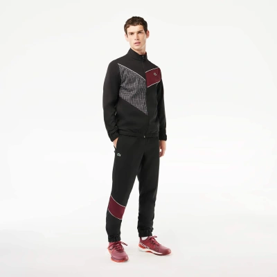 Lacoste Men's Stretch Fabric Tennis Sweatsuit - 3xl - 8 In Black