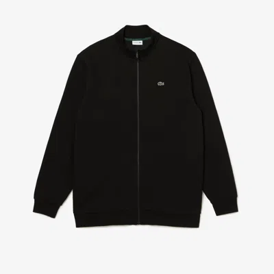Lacoste Men's Tall Fit Organic Cotton Zip-up Sweatshirt - 4xl Tall In Black