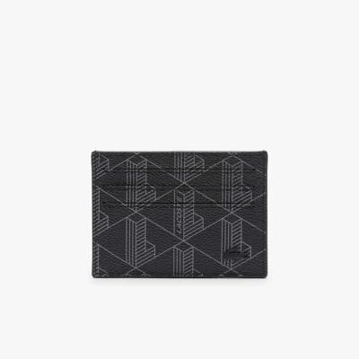 Lacoste Men's The Blend Monogram Print Canvas Card Holder - One Size In Black