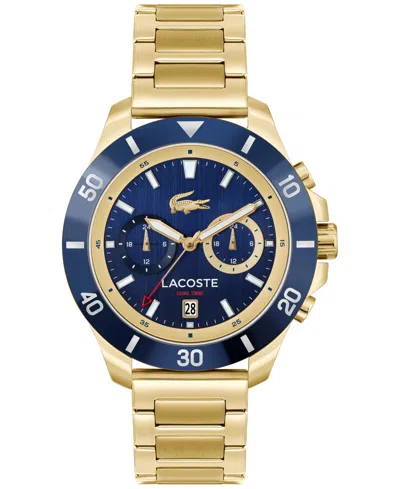 Lacoste Men's Toranga Gold-tone Stainless Steel Bracelet Watch 44mm In Blue