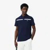 Lacoste Men's Ultra Dry Badge Accent Tennis Heritage Polo - M - 4 In Blue