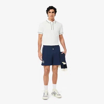 Lacoste Men's Ultra Dry Badge Accent Tennis Heritage Shorts - 4xl - 9 In Blue