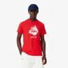 Lacoste Men's Ultra Dry Graphic Sport T-shirt - S - 3 In Red