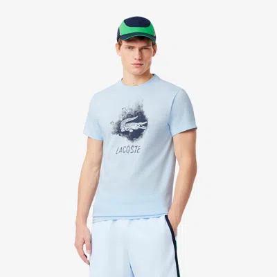 Lacoste Men's Ultra Dry Graphic Sport T-shirt - Xl - 6 In Blue