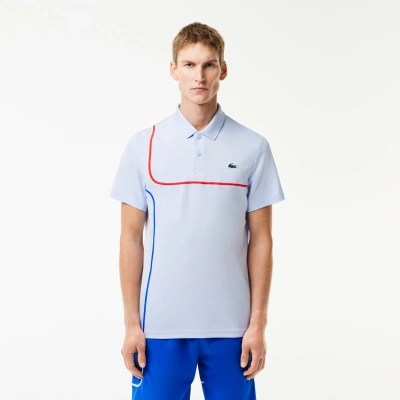 Lacoste Men's Ultra-dry Piqué Tennis Polo - L - 5 In Blue