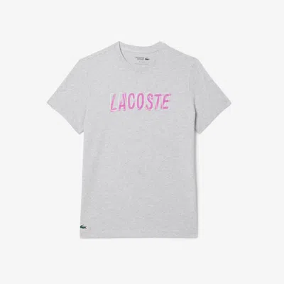 Lacoste Men's Ultra Dry Printed Sport T-shirt - 3xl - 8 In Gray