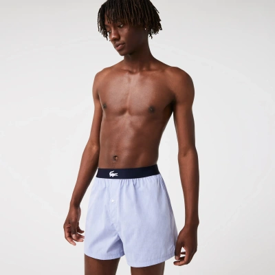 Lacoste Men's Ultra-soft Cotton Boxers 3-pack - Xs In Blue