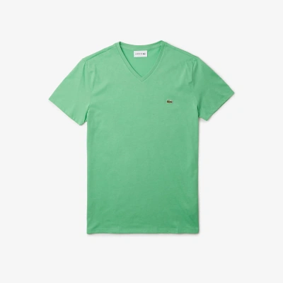 Lacoste V Neck Cotton Pima T-shirt - Xxl - 7 In Green