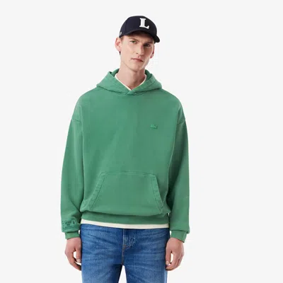 Lacoste Men's Washed Effect Hoodie - 4xl - 9 In Green