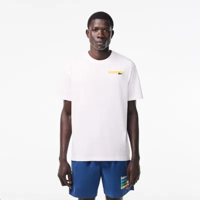 Lacoste Men's Washed Effect Ombré Print T-shirt - Xl - 6 In White
