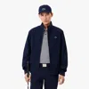Lacoste Collar Ribbed Cuffs Jacket In Blue