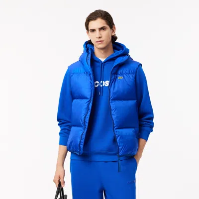 Lacoste Men's Water-repellent Puffer Vest - 54 - L In Blue