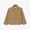 Lacoste Short Lightweight Water-repellent Parka Jack In Beige