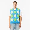 Lacoste Men's Wool Sweater Vest - Xl - 6 In Blue