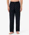 Lacoste Logo Print Cotton Pajama Pants In Black