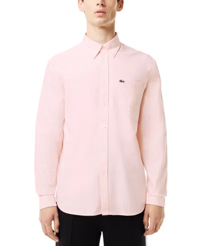 Lacoste Light Linen Shirt In Pink