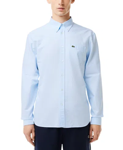 Lacoste Men's Woven Long Sleeve Button-down Oxford Shirt In Fz Blanc,panorama