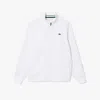 Lacoste Cotton Fleece Half Zip Pullover In White