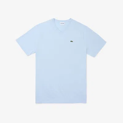 Lacoste Menâs Tall Fit Ribbed V-neck Cotton T-shirt - L Tall