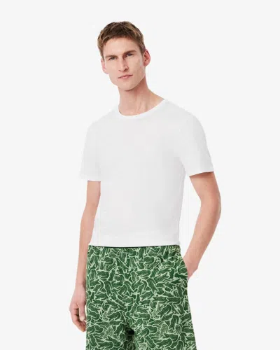Lacoste Mens 3-pack Plain Mens T- Shirt In White