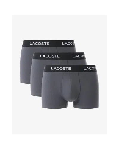 Lacoste Mens 3-pack Trunks In Black