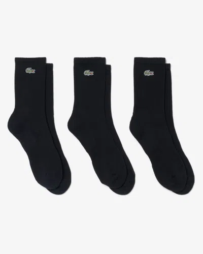 Lacoste Mens 3-pack Long Ribbed Socks In Multi