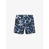 Lacoste Abstract-print Swim Shorts In Black