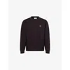 Lacoste Mens Brown Logo-embroidered Cotton-blend Sweatshirt In Black