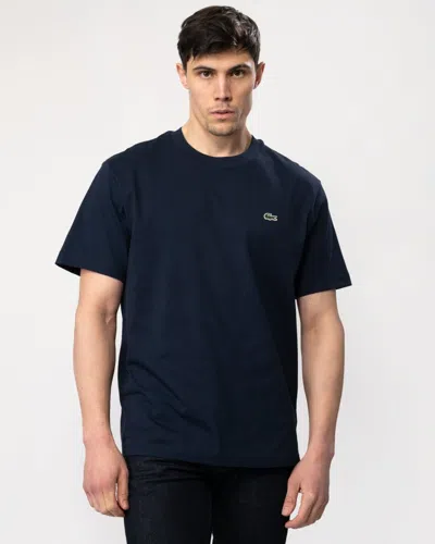 Lacoste Mens Classic Logo-embroidered Cotton-jersey T-shirt Navy In Navy Blue