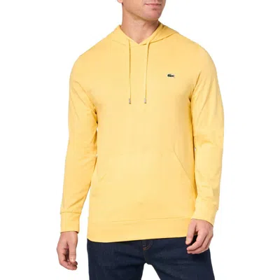 Lacoste Mens Cotton Long Sleeve Hoodie In Yellow