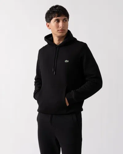 Lacoste Mens Fleece Full-zip Hoodie In Black