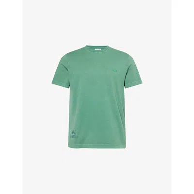 Lacoste Mens Overdye Crewneck Cotton-jersey T-shirt Green Xl