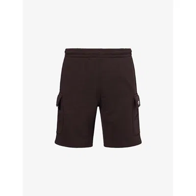 Lacoste Mens  Slubby Flap-pocket Cotton Sweat Shorts In Brown