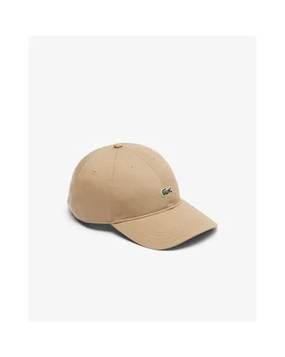 Lacoste Mens Organic Cotton Twill Cap In Brown