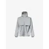 Lacoste Mens Silver Reflective Hooded Woven Jacket In Gray