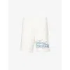 Lacoste Mens Printed Two-slip-pockets Cotton-blend Shorts White In White