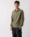 Lacoste Mens Zippered Stand-up Collar Cotton Sweatshirt