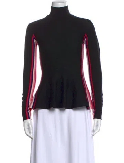 Pre-owned Lacoste Merino Wool Turtleneck Sweater In Black