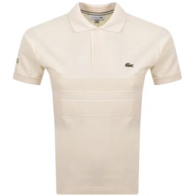 Lacoste Mesh Band Polo T Shirt Cream