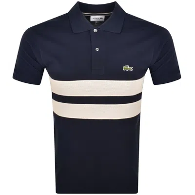 Lacoste Mesh Band Polo T Shirt Navy In Blue