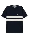 Lacoste Heavy Mesh Band T Shirt Navy In Blue