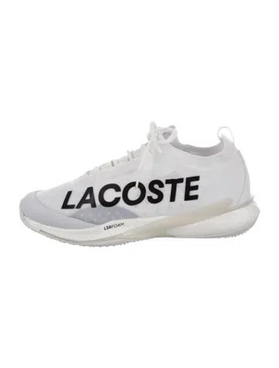 Pre-owned Lacoste Mesh Graphic Print Athletic Sneakers W/ Tags In White