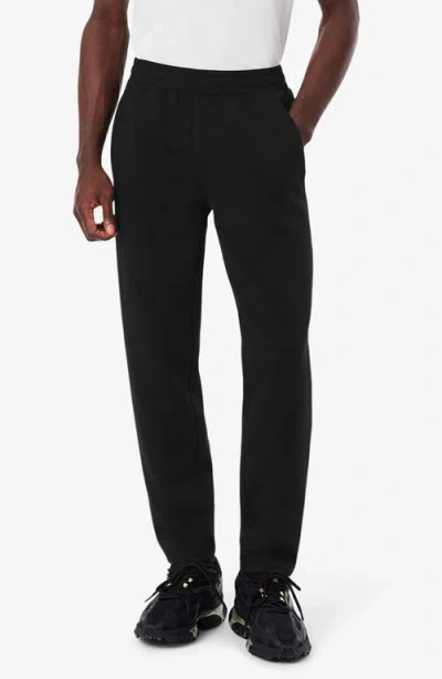 Lacoste Mesh Panel Tapered Track Pants In Black
