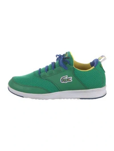 Pre-owned Lacoste Mesh Printed Athletic Sneakers In Green