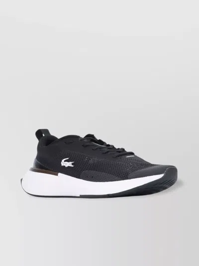 Lacoste Mesh Upper Pull Tab Rubber Sole In Black