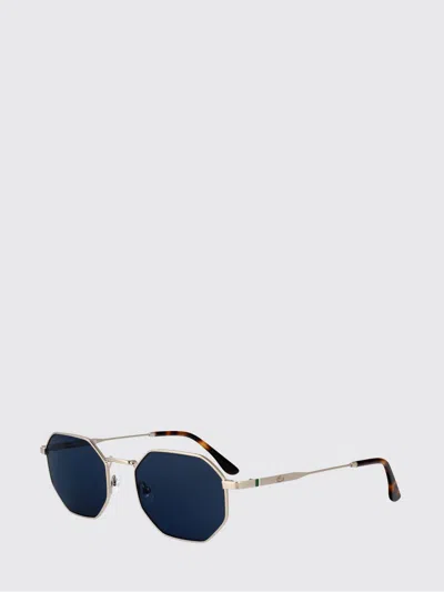 Lacoste Metal Aviator Sunglasses With Monogram And Adjustable Nose Pads In Blue