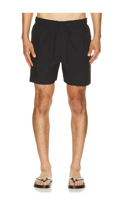 Lacoste Mid Length Swim Trunk In Black